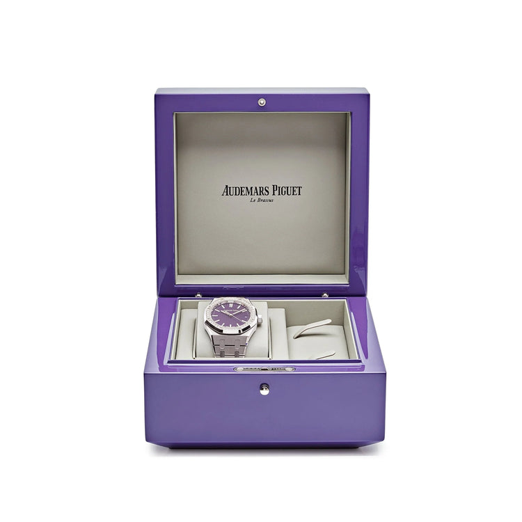 Royal Oak White Gold Purple Dial Diamond Bezel Special Edition image 8