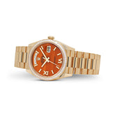 Day-Date Yellow Gold Carnelian Diamond Roman Numerals Dial Diamond Bezel image 5