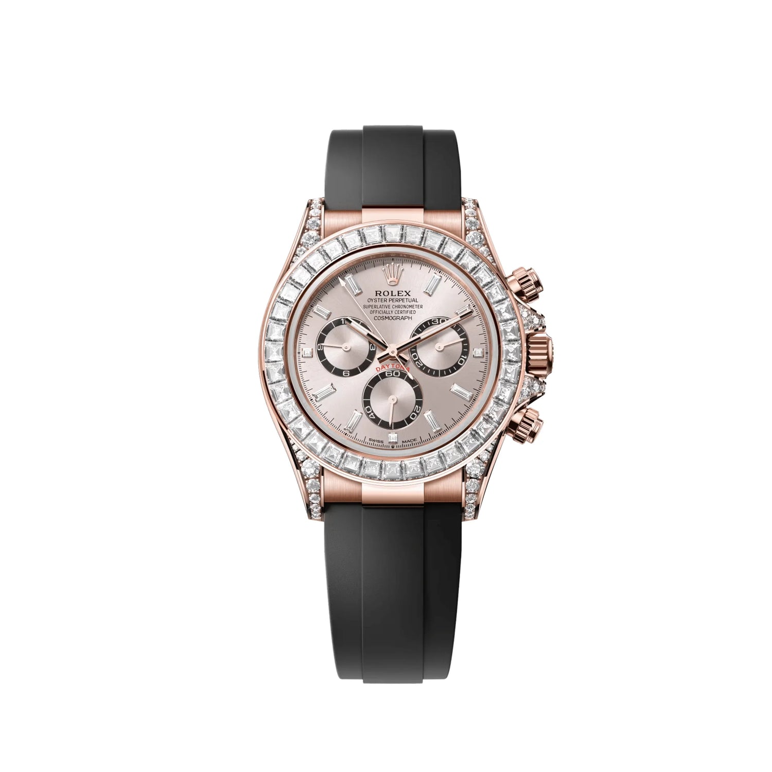 Daytona Rose Gold Black Sundust Diamond Dial Diamond Bezel image 0