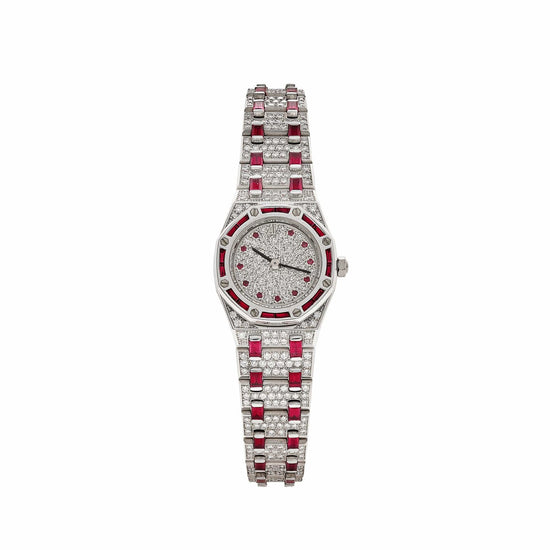Royal Oak Ladies Vintage White Gold Diamond & Ruby Quartz (1997) image 0