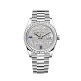 Day-Date Platinum Diamond Bezel Diamond-Paved Sapphire Dial (2024) image 0