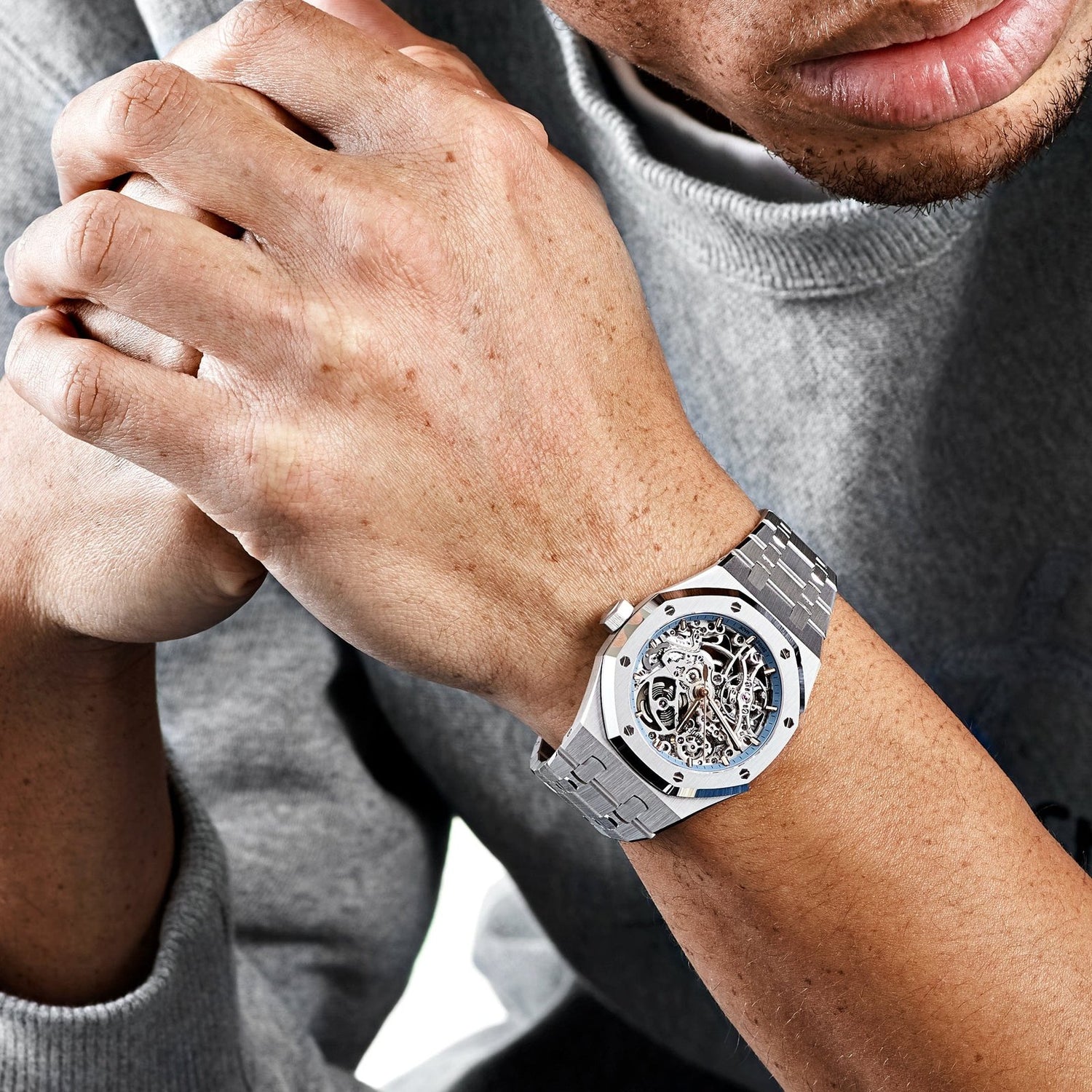 Royal Oak Double Balance Wheel Openworked White Gold Blue Bezel image 1