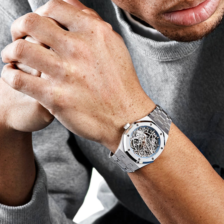 Royal Oak Double Balance Wheel Openworked White Gold Blue Bezel image 1