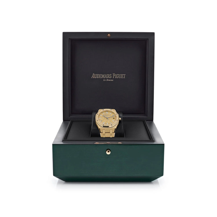 Royal Oak Frosted Yellow Gold Crystal Sand Dial image 7