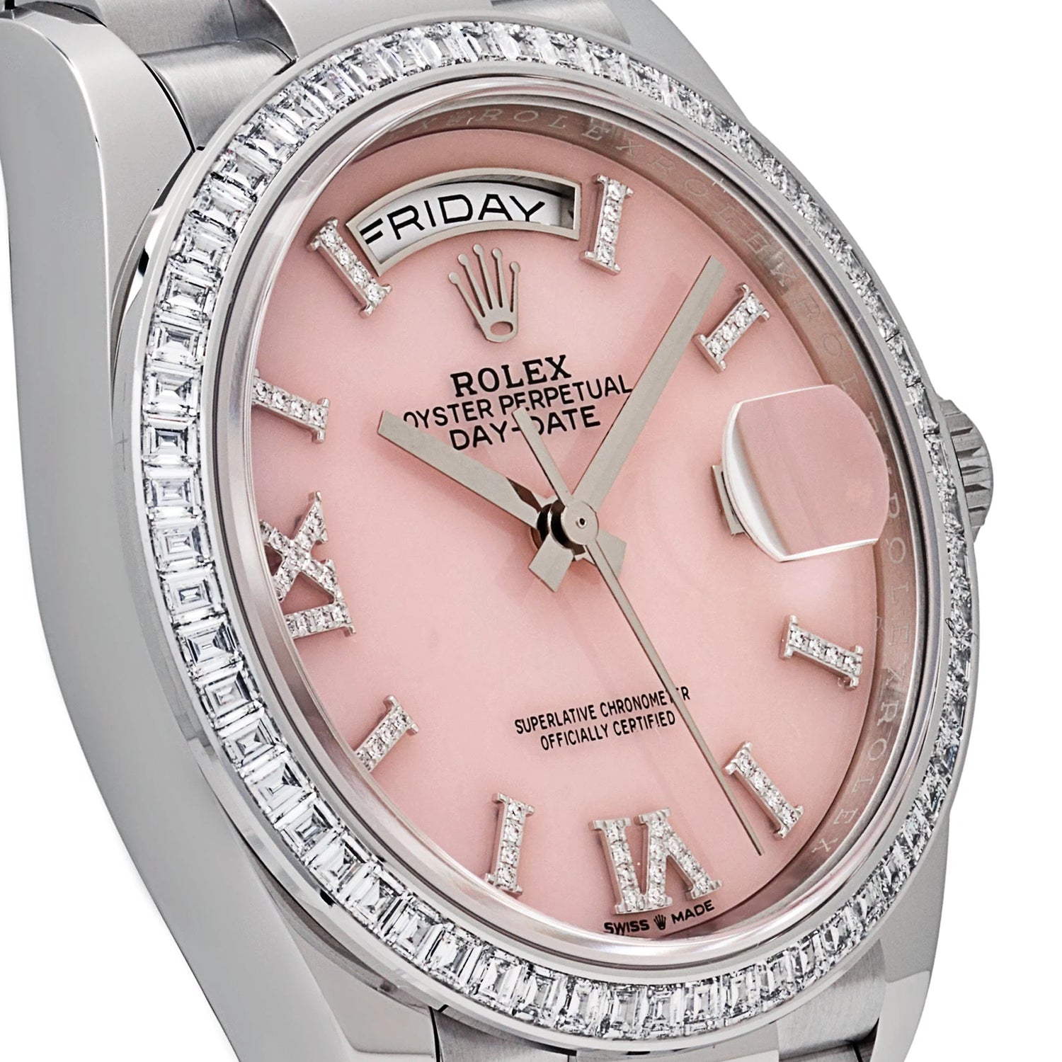 Day-Date Platinum Pink Opal Diamond Roman Numerals Dial Diamond Bezel image 5