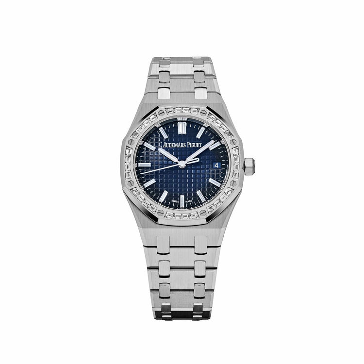 Royal Oak White Gold Diamond Bezel Smoked Blue Dial (2024) image 0