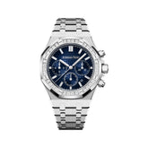Royal Oak Chronograph White Gold Diamond Bezel Smoked Blue Dial image 0