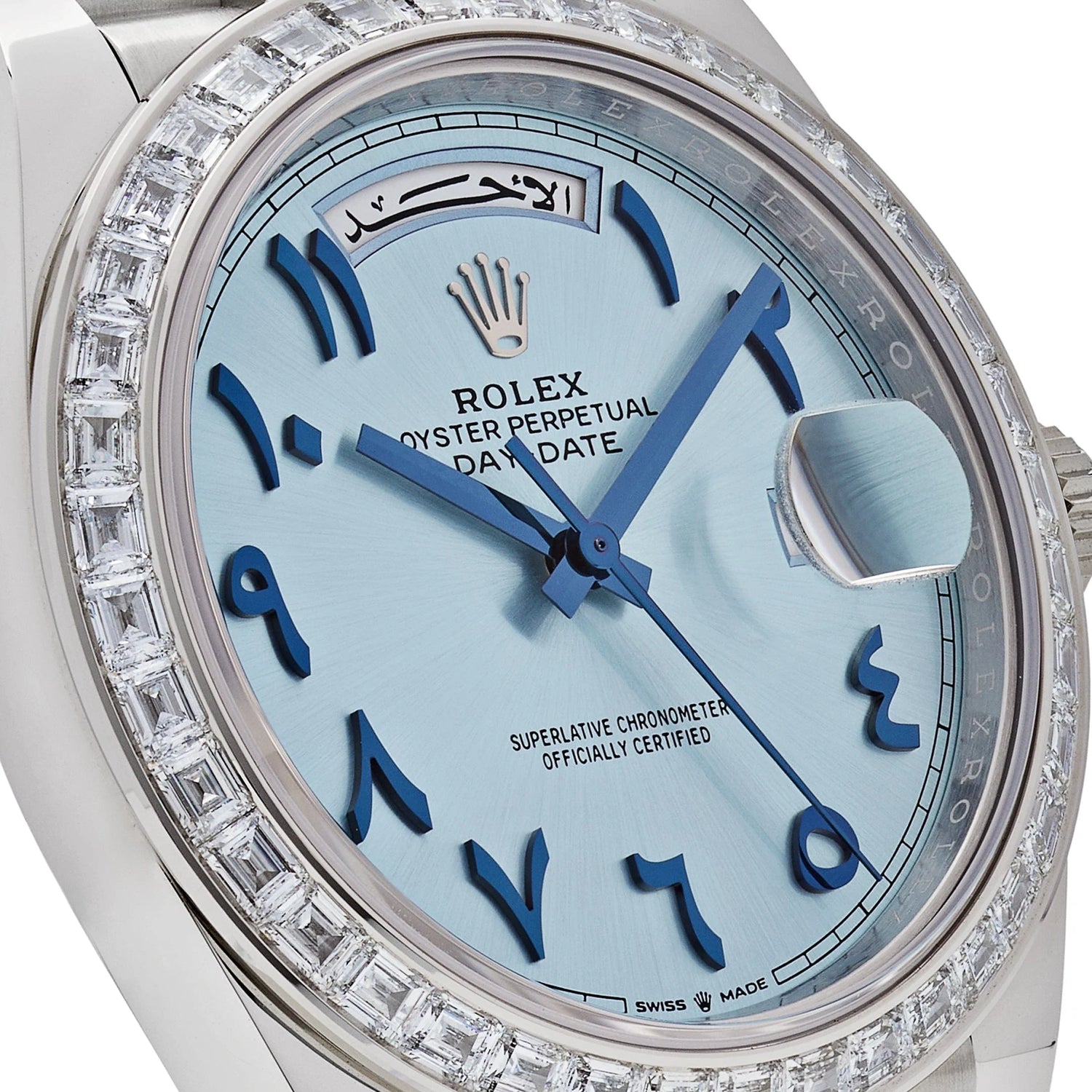 Day-Date Platinum Ice Blue Arabic Dial Diamond Bezel image 2
