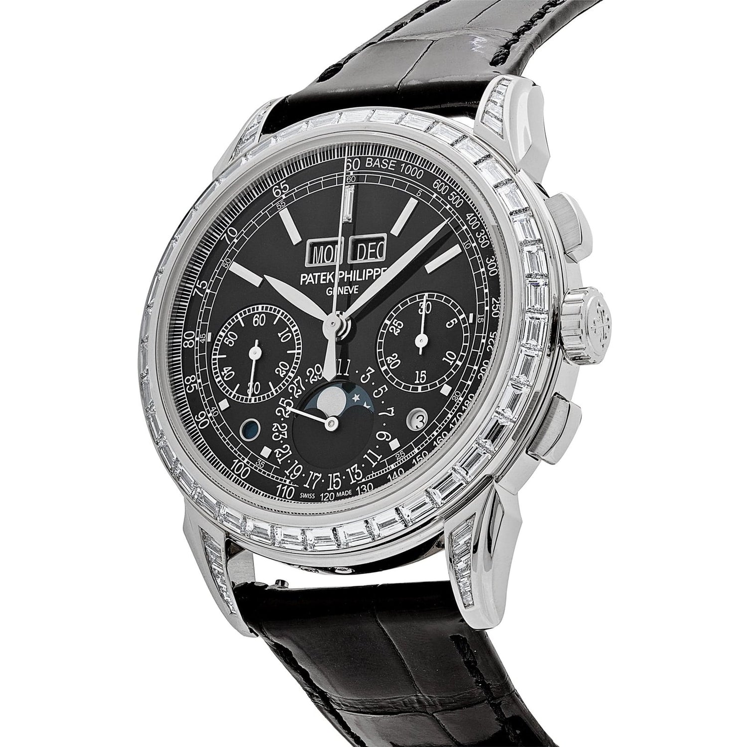Grand Complications Perpetual Calendar Platinum Black Dial Baguette Bezel image 5