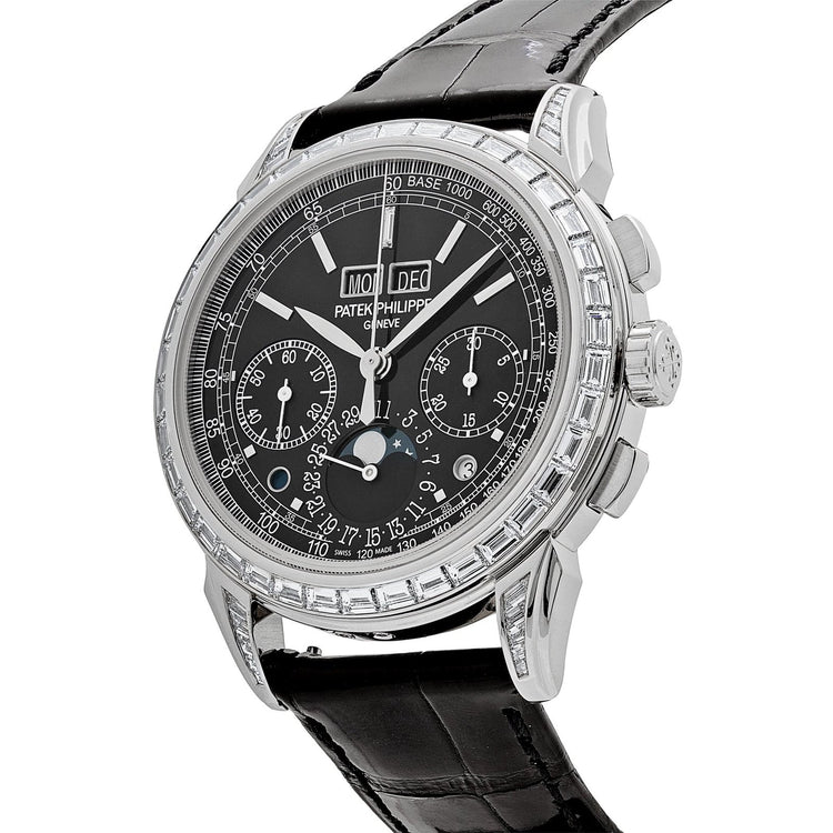 Grand Complications Perpetual Calendar Platinum Black Dial Baguette Bezel image 5