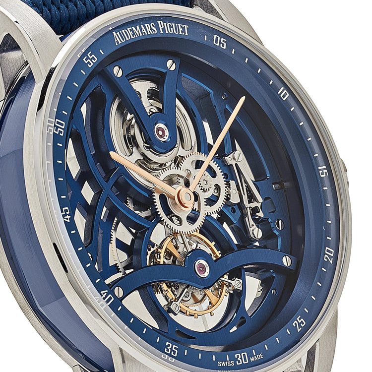 Code 11.59 Tourbillon Openworked White Gold Blue Ceramic Limited Edition image 7