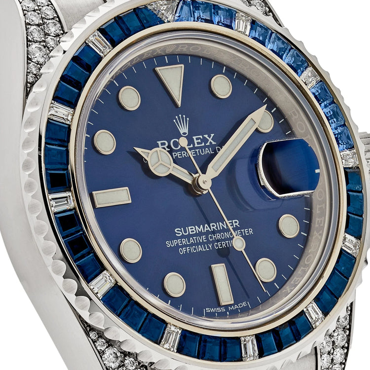 Submariner Date White Gold Blue Dial Sapphire Diamond Bezel (2019) image 7