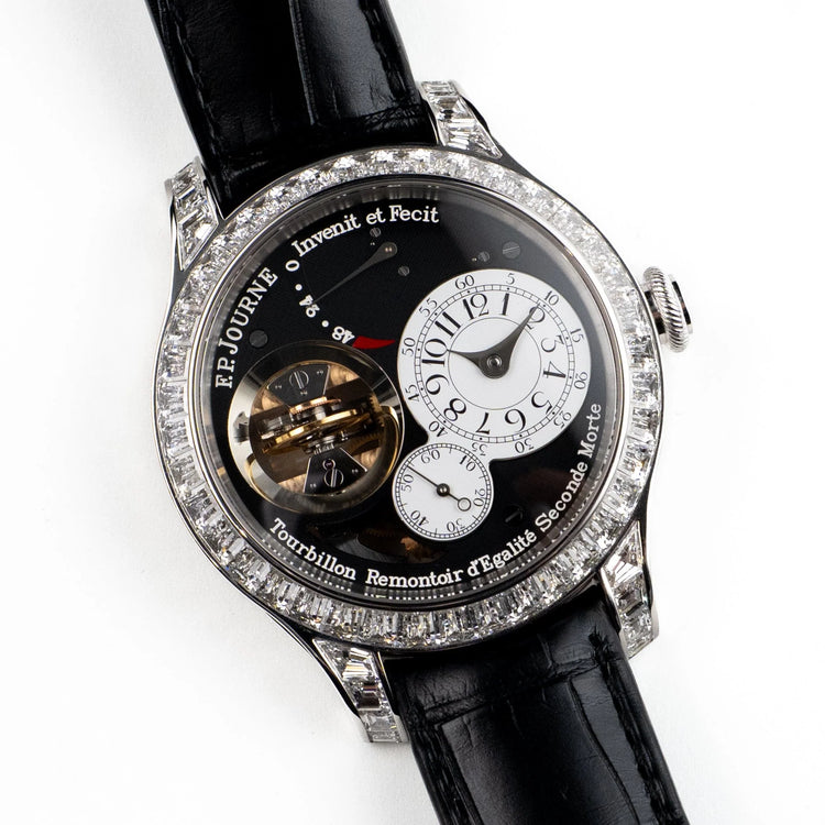 Tourbillon Souverain Joaillerie Platinum Diamond Bezel Black Dial image 11