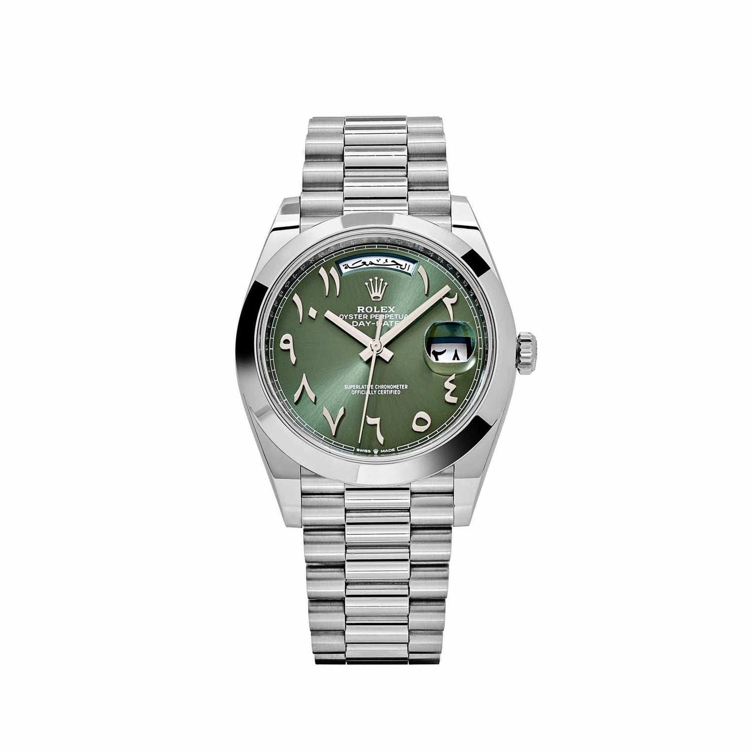 Day-Date Platinum Olive Green Arabic Dial image 0