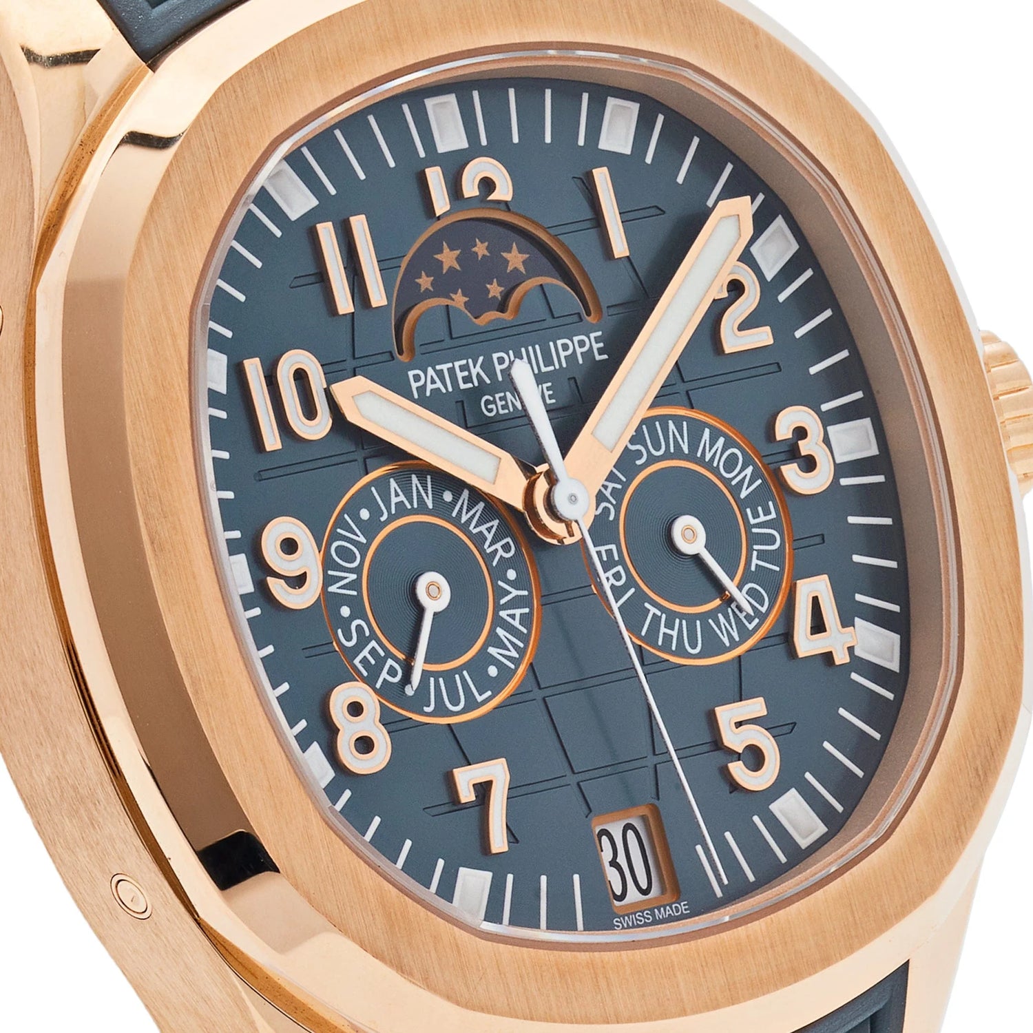 Aquanaut Luce Annual Calendar Moon Phases Rose Gold Blue-Gray Dial image 3