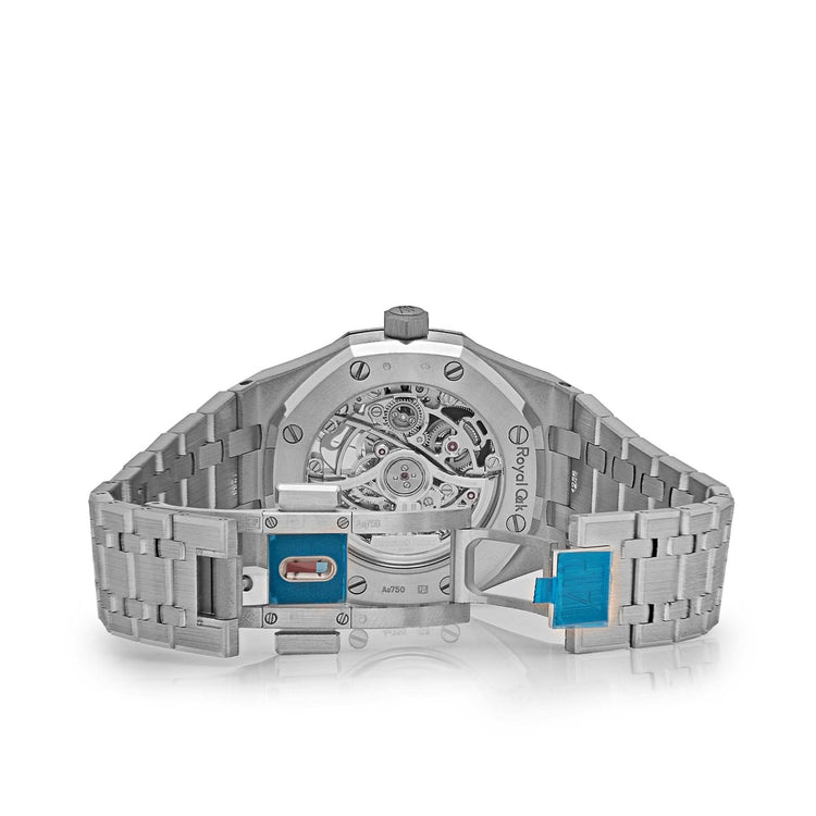Royal Oak Double Balance Wheel Openworked White Gold Blue Bezel image 5