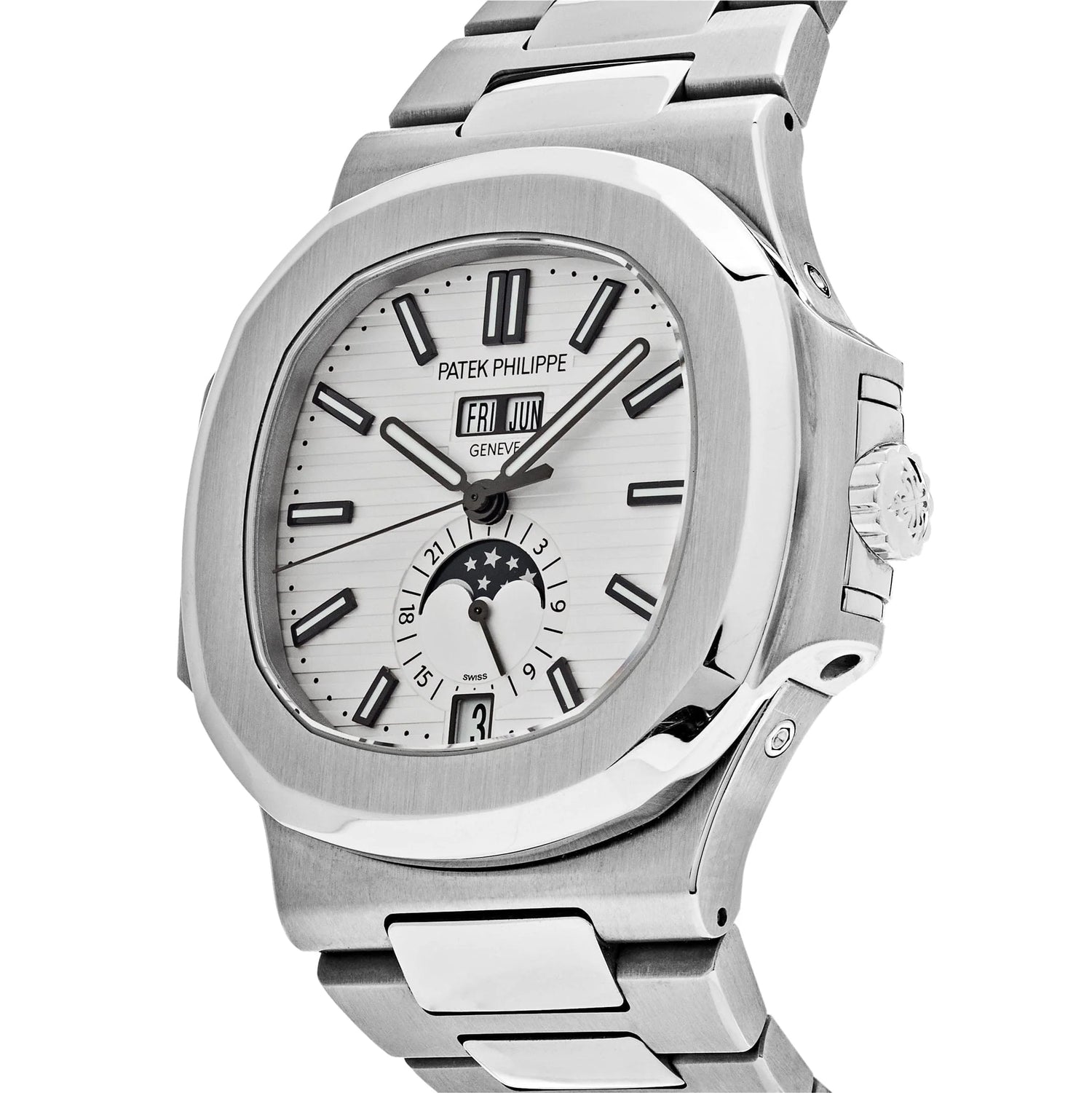 Nautilus Annual Calendar Moon Phases Stainless Steel White Dial image 3