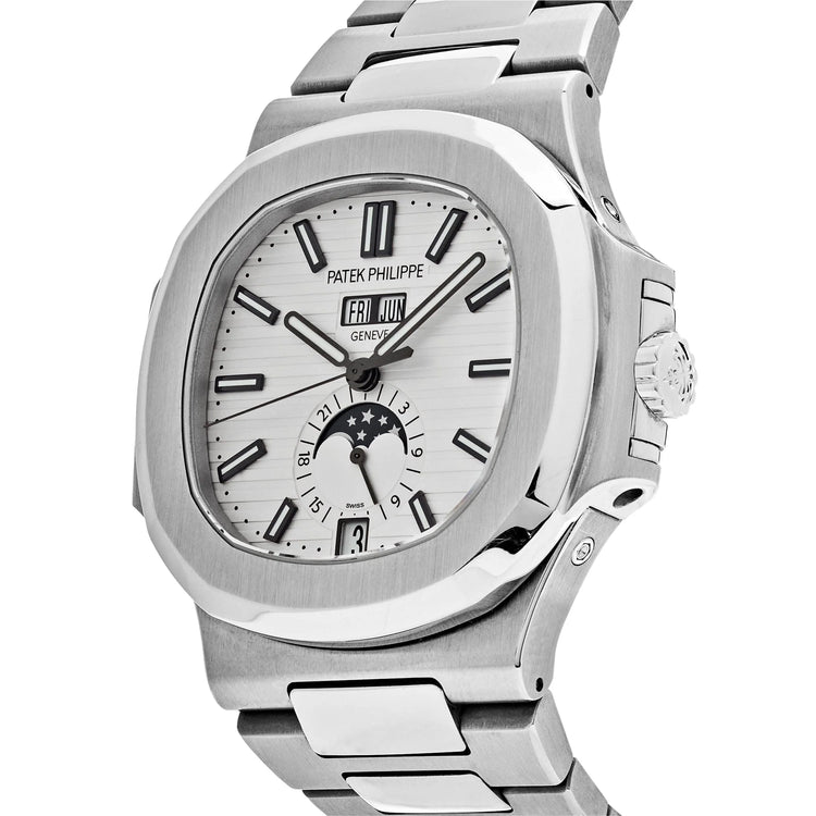 Nautilus Annual Calendar Moon Phases Stainless Steel White Dial image 3