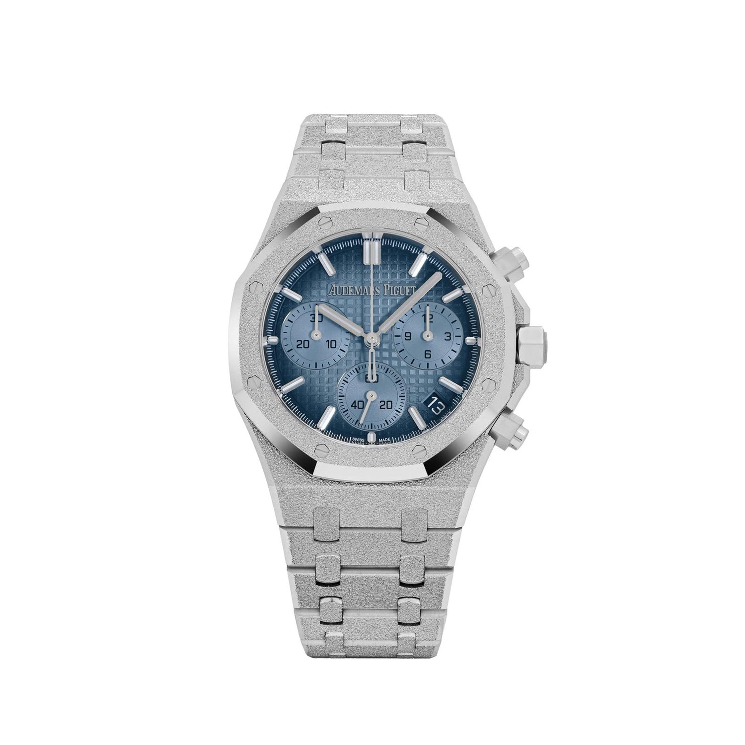 Royal Oak Chronograph Frosted White Gold Blue Dial image 0