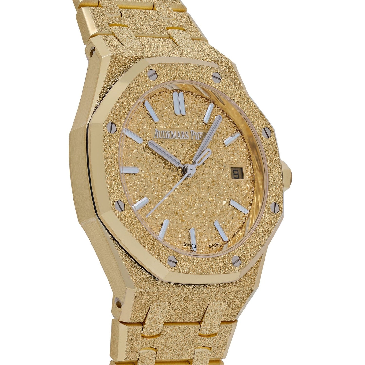 Royal Oak Frosted Yellow Gold Crystal Sand Dial image 1