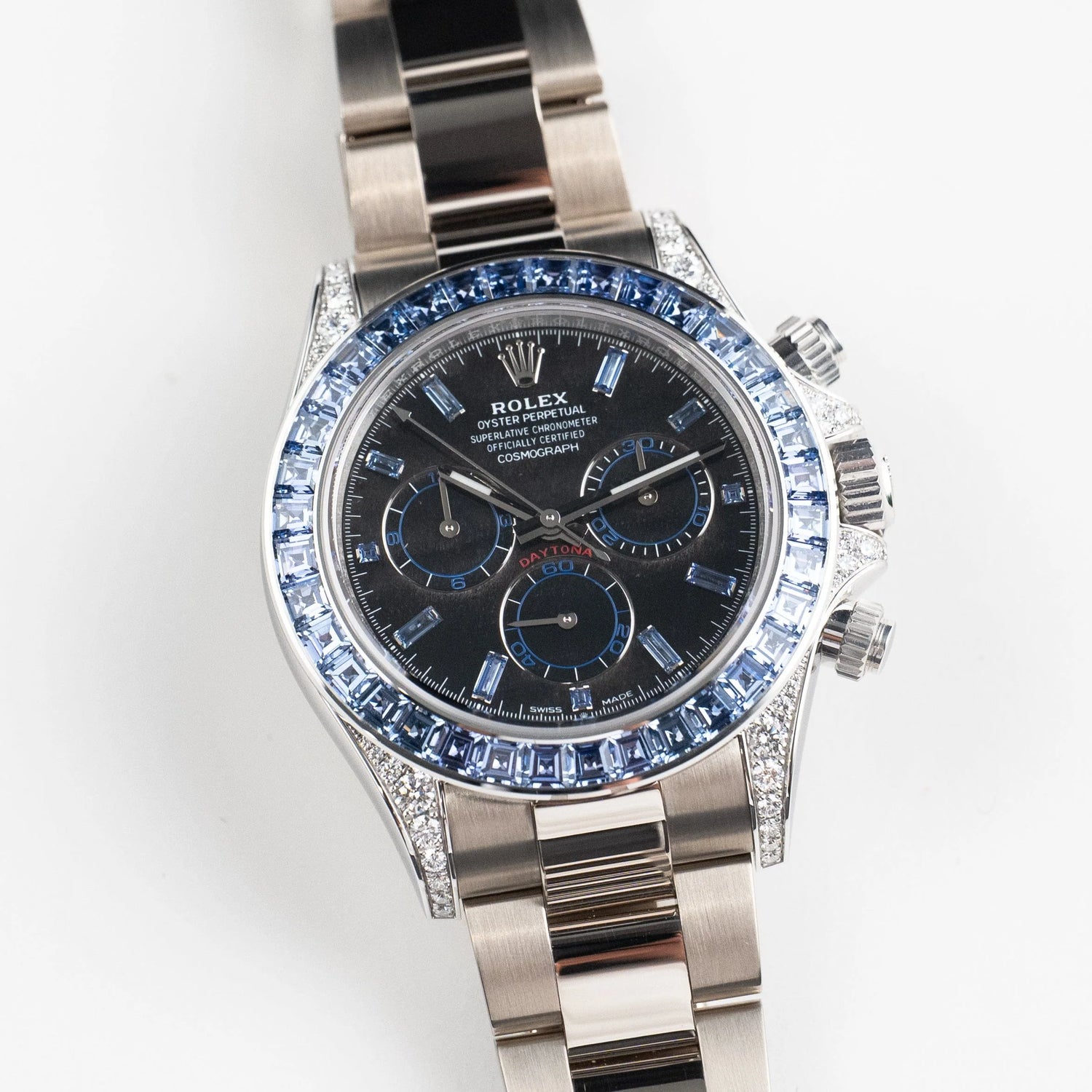Daytona White Gold Silver Sheen Obsidian Dial Sapphire Bezel (2025) image 1