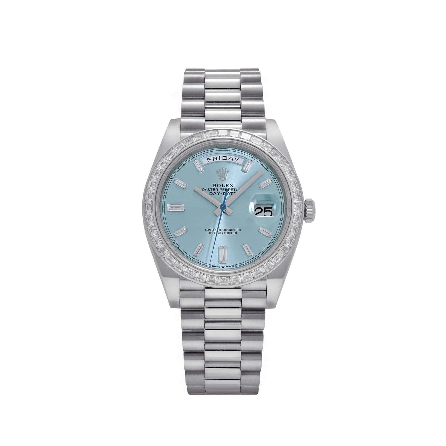 Day-Date Platinum Diamond Bezel Ice Blue Diamond Dial (2017) image 0