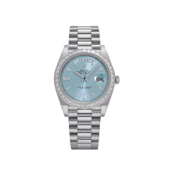 Day-Date Platinum Diamond Bezel Ice Blue Diamond Dial (2017) image 0