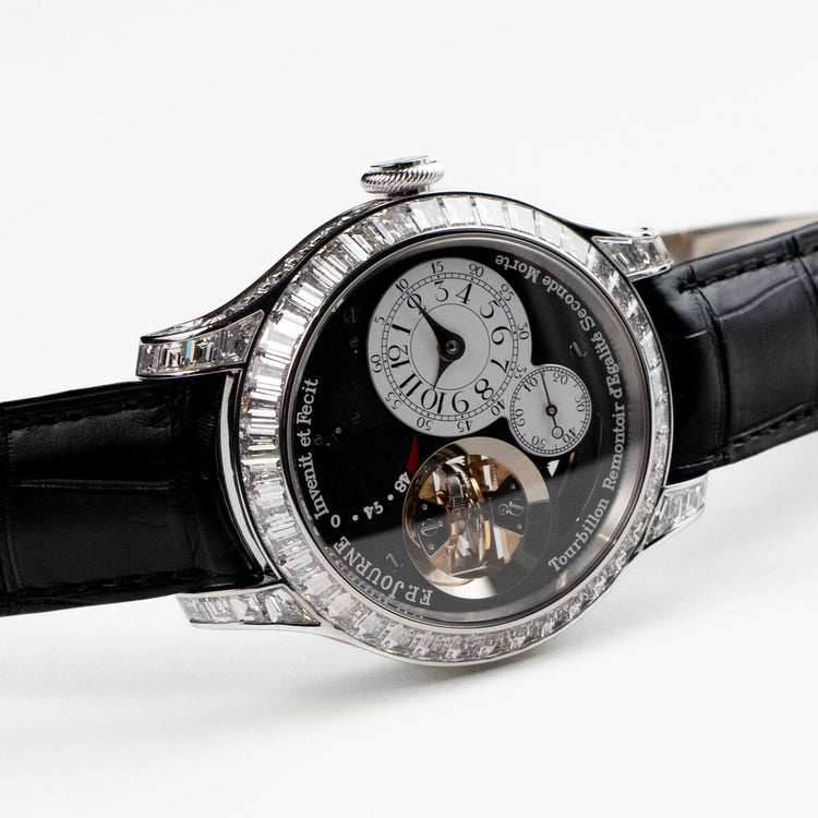 Tourbillon Souverain Joaillerie Platinum Diamond Bezel Black Dial image 12