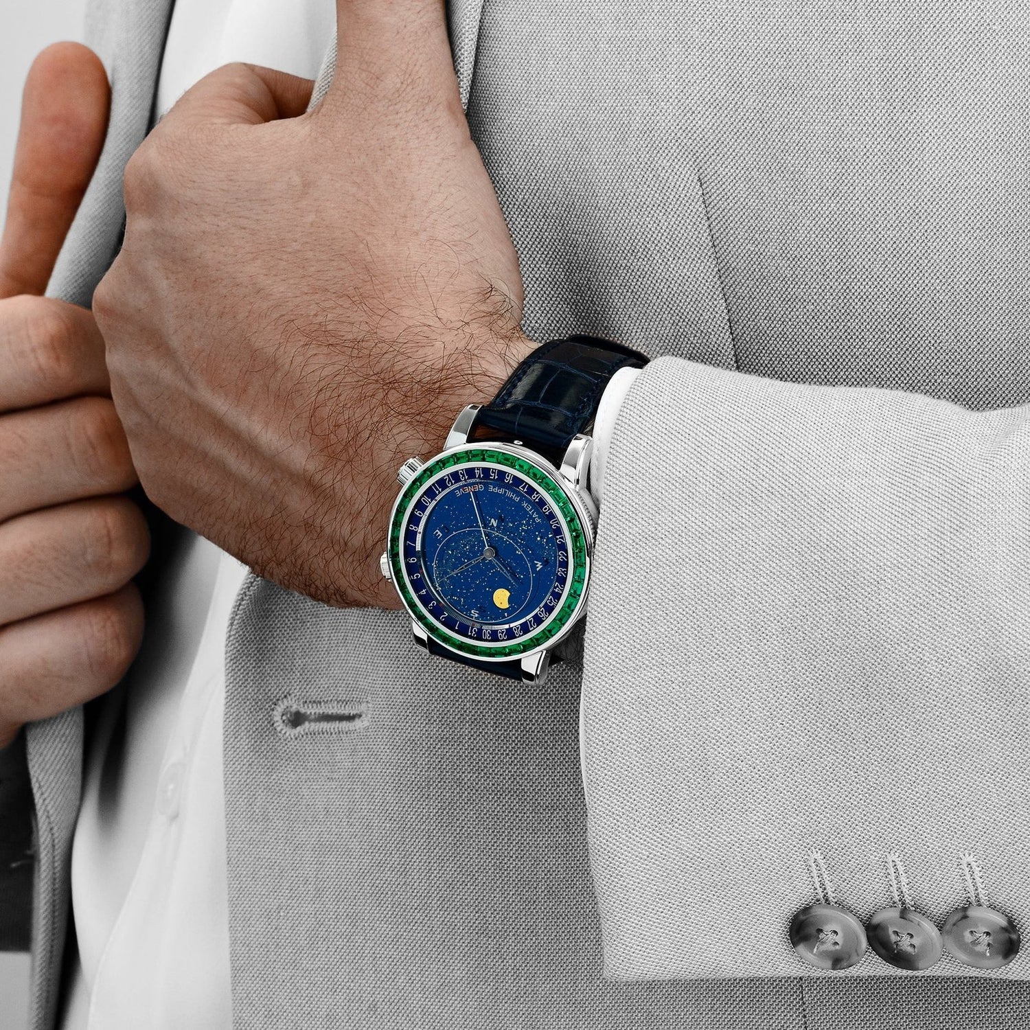 Grand Complications Celestial Joaillerie Platinum Emerald Bezel Blue Dial (2025) image 2