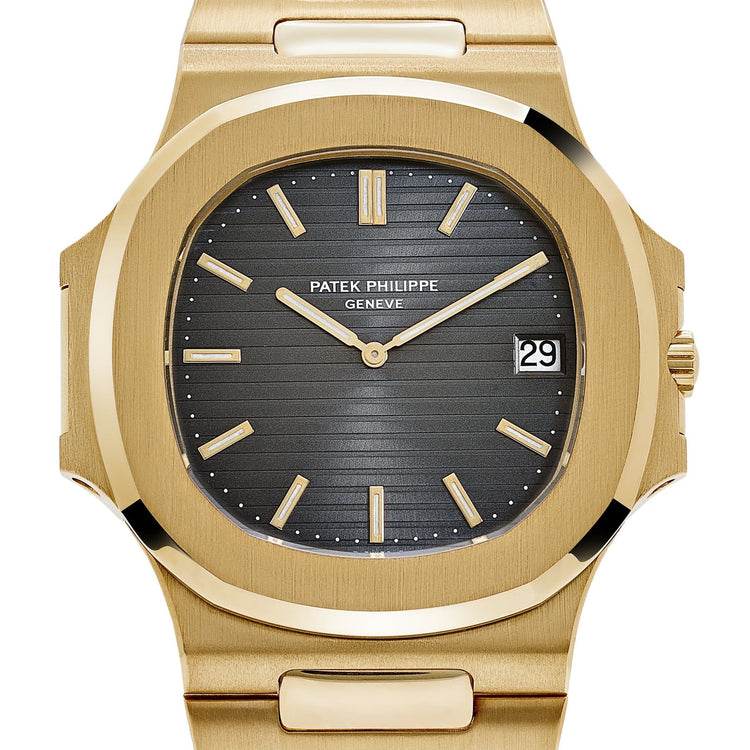 Nautilus Vintage Yellow Gold Black Ribbed Dial image 10