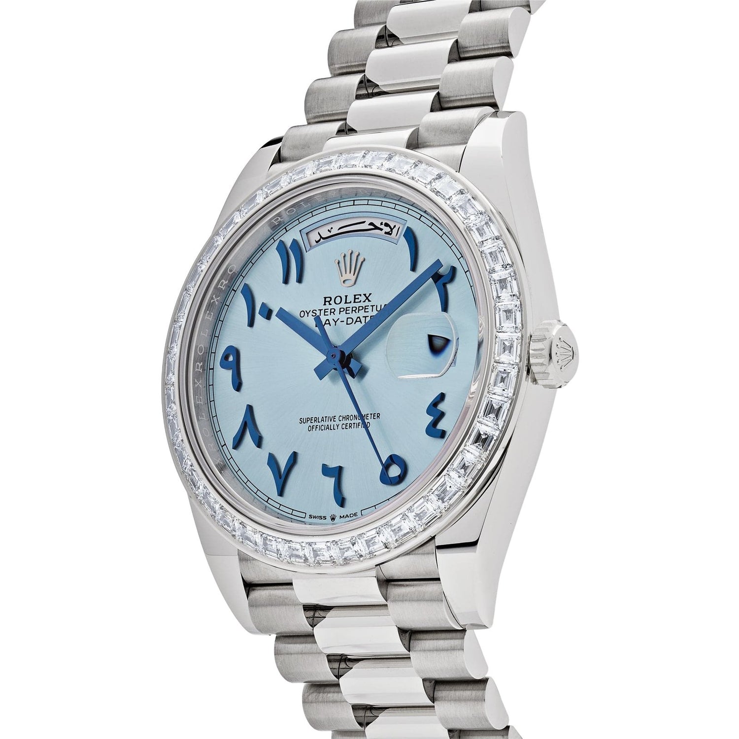 Day-Date Platinum Ice Blue Arabic Dial Diamond Bezel image 7
