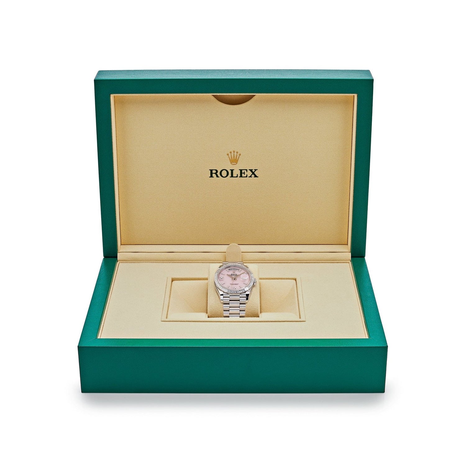 Day-Date Platinum Pink Opal Diamond Roman Numerals Dial Diamond Bezel image 7
