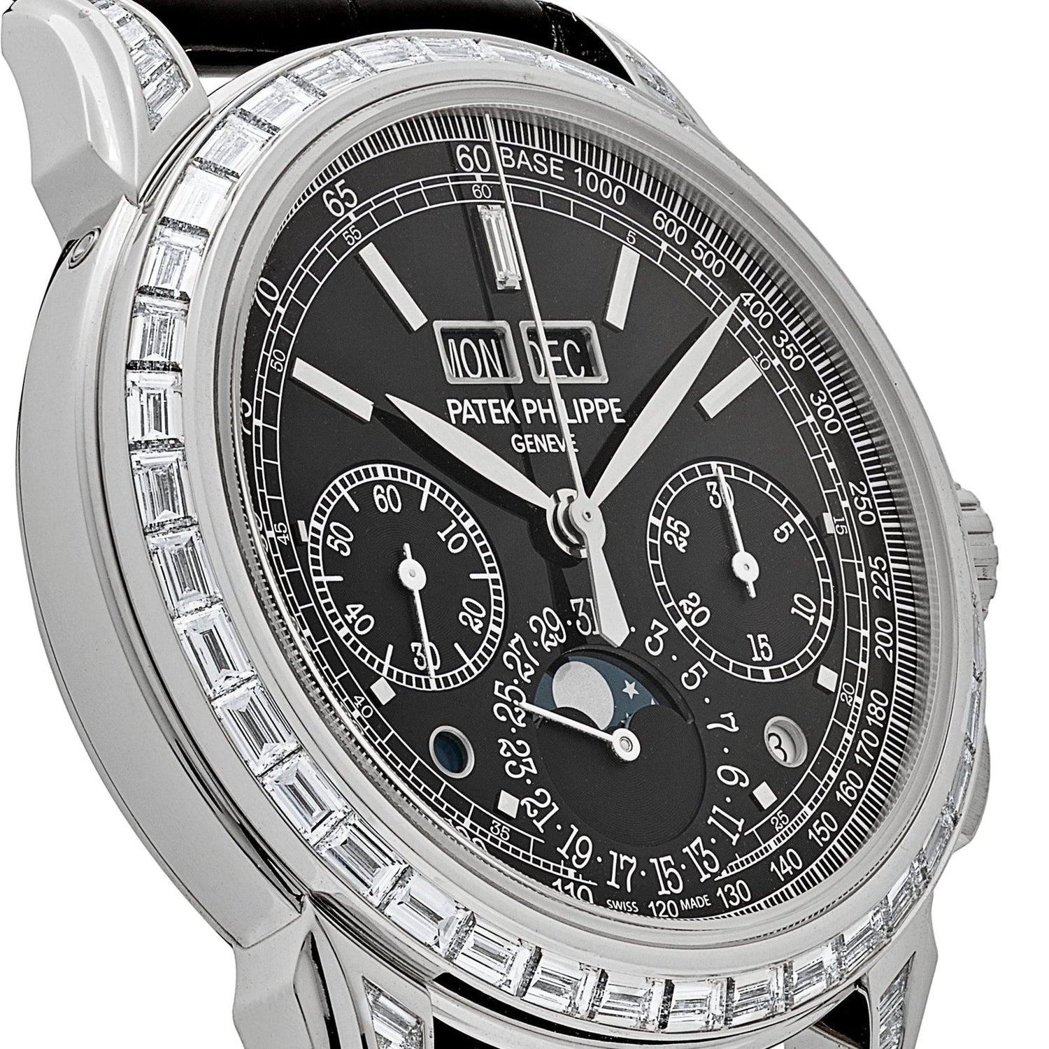 Grand Complications Perpetual Calendar Platinum Black Dial Baguette Bezel image 4