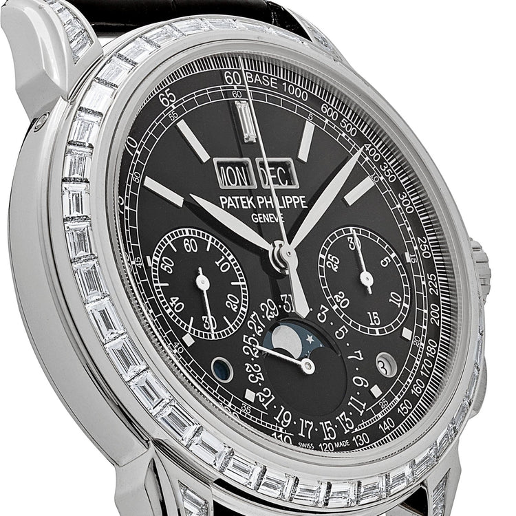 Grand Complications Perpetual Calendar Platinum Black Dial Baguette Bezel image 4