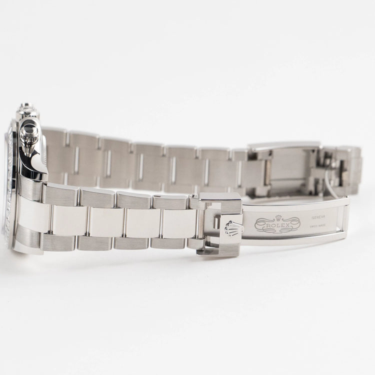 TBR Platinum Ice Blue Arabic Dial Diamond Baguette Bezel image 5