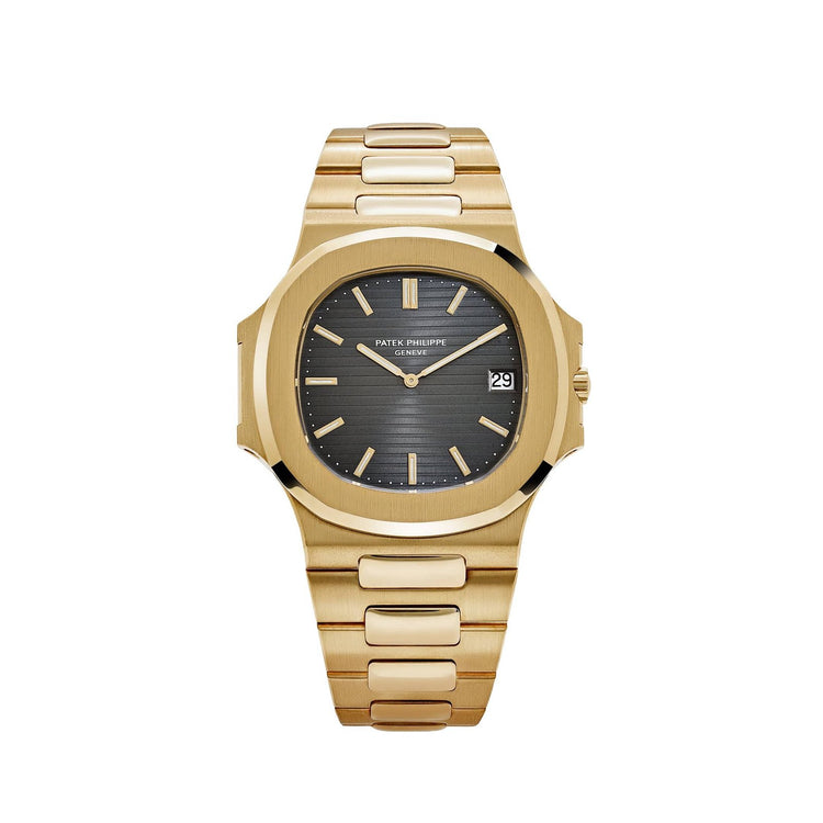 Nautilus Vintage Yellow Gold Black Ribbed Dial image 0