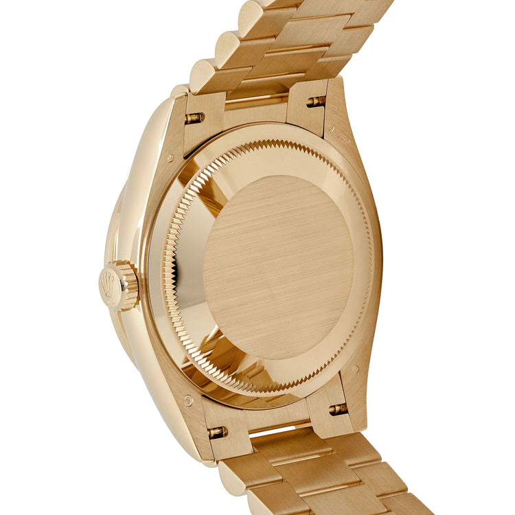 Day-Date Yellow Gold Carnelian Diamond Roman Numerals Dial Diamond Bezel image 3