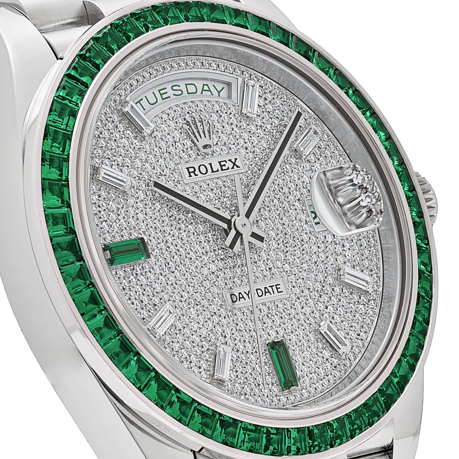 Day-Date Platinum Diamond Dial Emerald Bezel image 3
