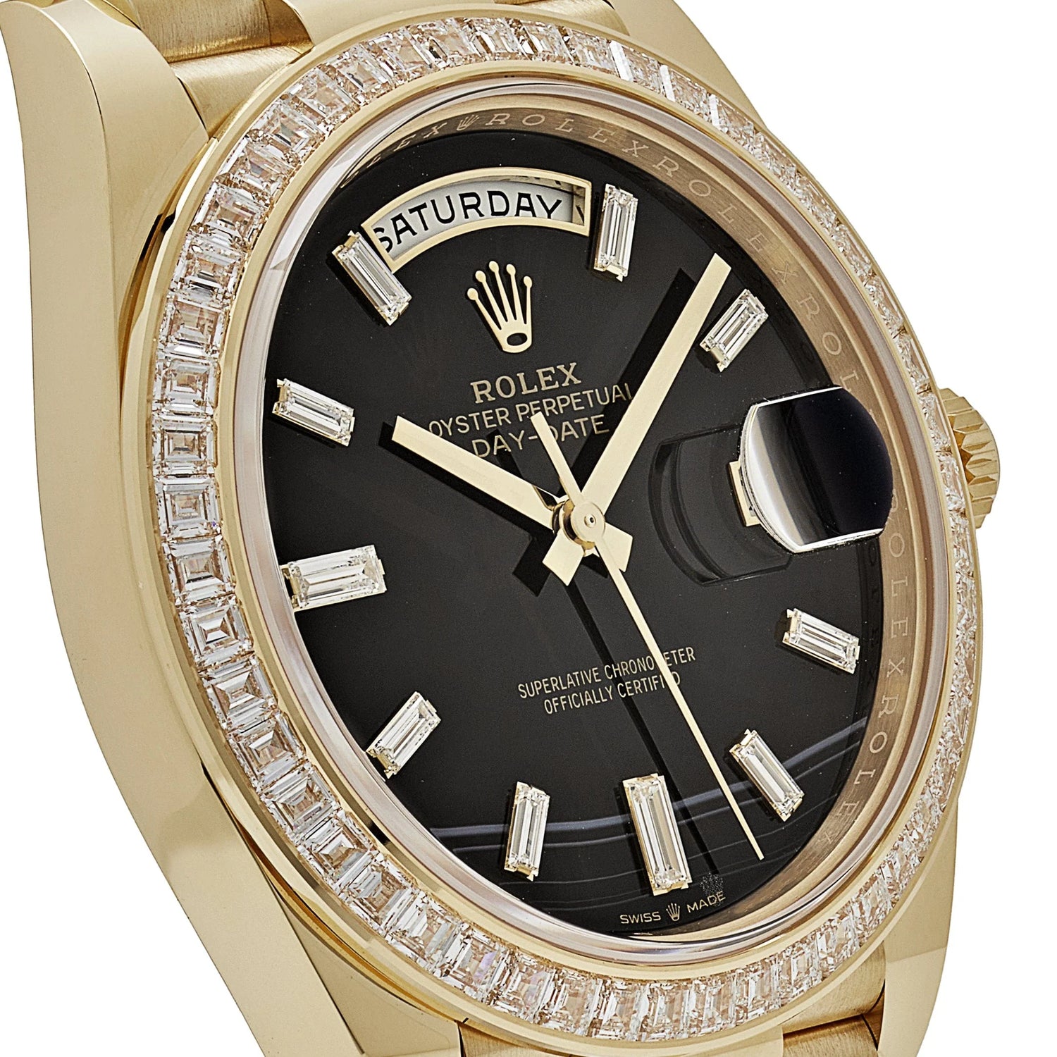 Day-Date Yellow Gold Onyx Baguette Diamond Dial Baguette Bezel image 7