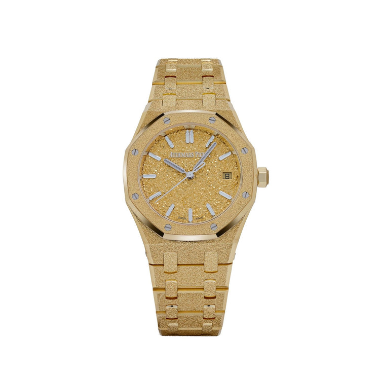 Royal Oak Frosted Yellow Gold Crystal Sand Dial image 0