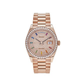 Day-Date  Rose Gold Rainbow Diamond Pave Dial Diamond Bezel (2025) image 0