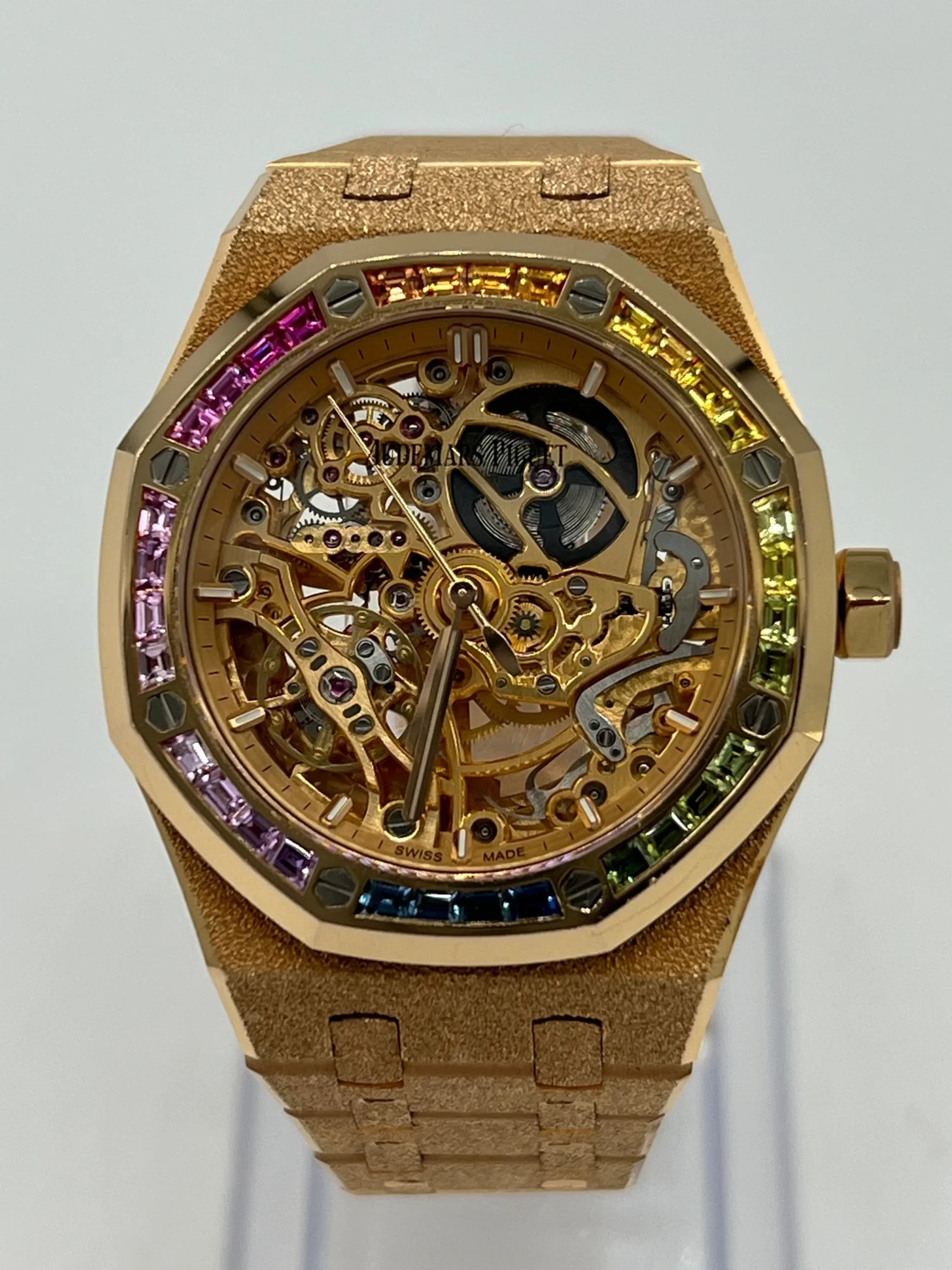 Royal Oak Openworked Frosted Rose Gold Rainbow Bezel image 2