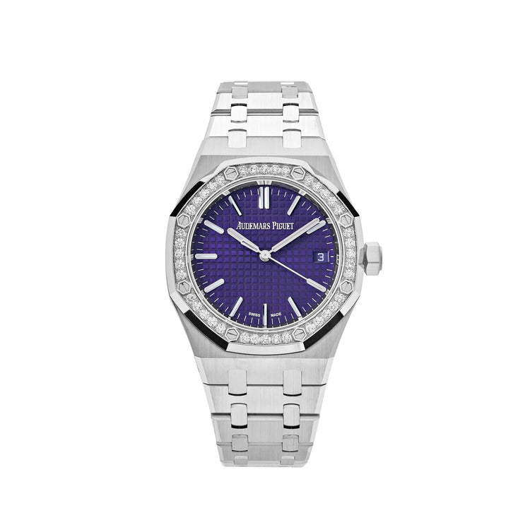 Royal Oak White Gold Purple Dial Diamond Bezel Special Edition image 0