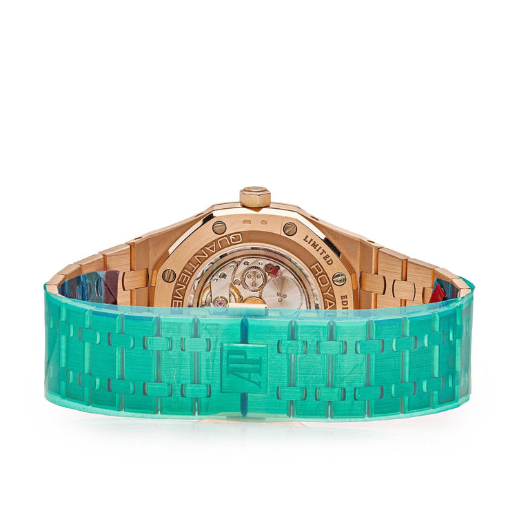 Royal Oak Perpetual Calendar Rose Gold Rainbow Bezel Black Dial Limited Edition image 3