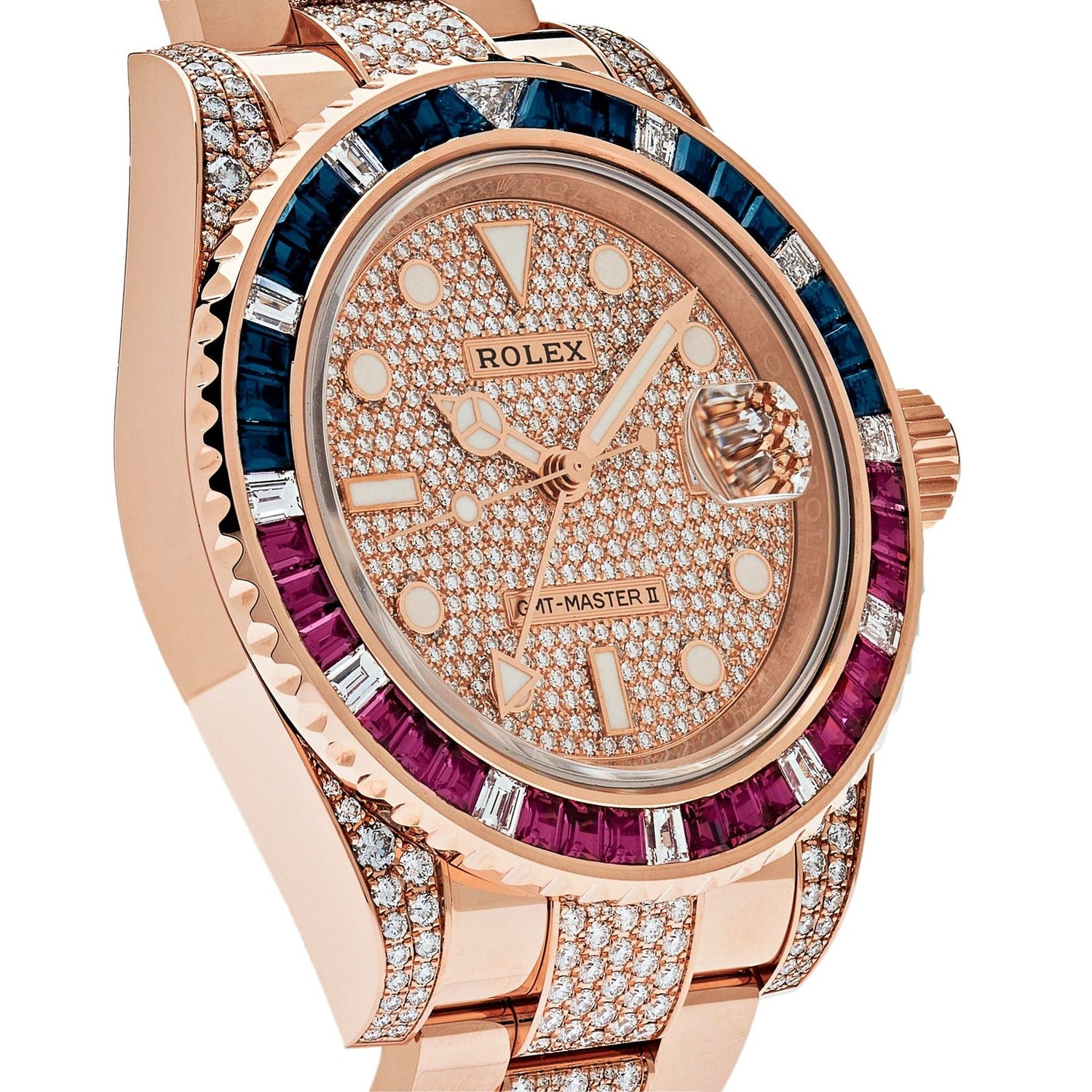 GMT-Master II Rose Gold Sapphire and Ruby Diamond Pave image 2