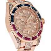 GMT-Master II Rose Gold Sapphire and Ruby Diamond Pave image 2