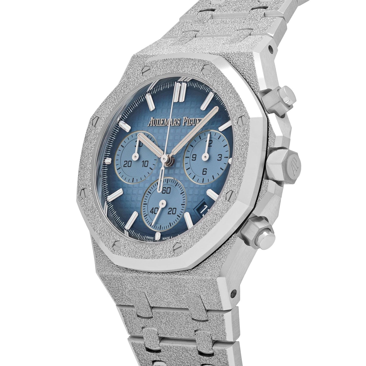Royal Oak Chronograph Frosted White Gold Blue Dial image 4