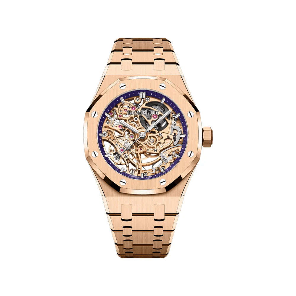 Royal Oak Double Balance Wheel Openworked Rose Gold Purple Bezel image 0