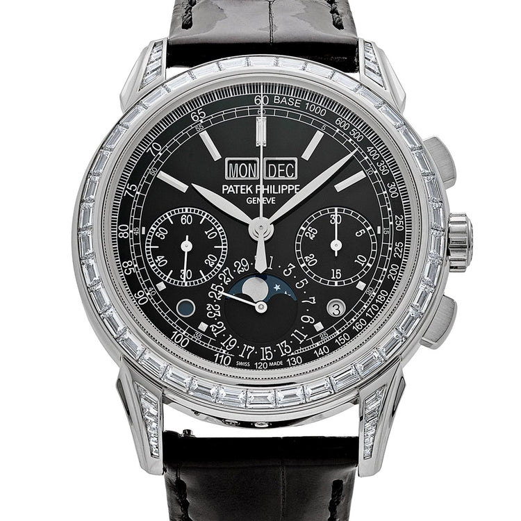 Grand Complications Perpetual Calendar Platinum Black Dial Baguette Bezel image 6