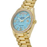 Day-Date Yellow Gold Diamond Bezel Turquoise Stone Diamond Dial image 3